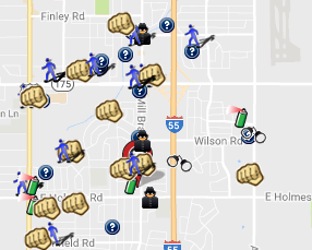 October 2016 Crime Map (spotcrime.com)