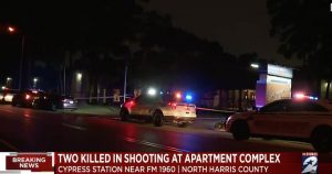 Copper Lodge Apartments Shooting, Houston, TX, Fatally Injures Two Men.