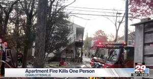 Charlottesville, VA Apartment Fire Tragically Claims Life of One Person.