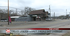 KG’s Bar and Grill Shooting in Peoria, IL Injures Three People.